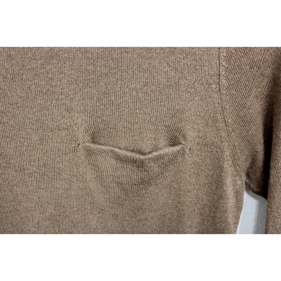 Maje Women's Sweater Cashmere & Silk Long Sleeve Snap Back Brown Size S T2 - Picture 4 of 9